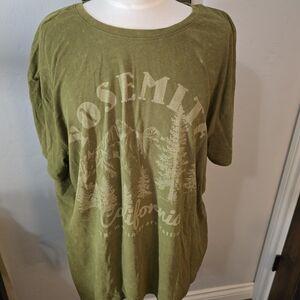 Time and Tru Olive Green Yosemite Graphic Tee